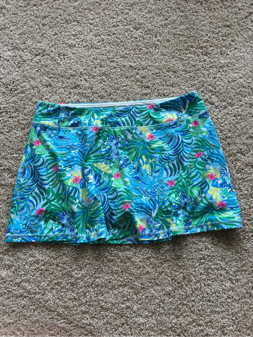 Lilly Pulitzer Luxletic XL Aila Skort Multi Via Parigi Golf Tennis UPF 50